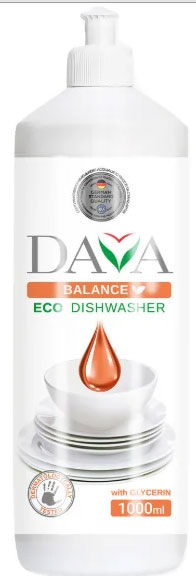 Гель для ручного миття посуду DAVA BALANCE з гліцерином 1 л